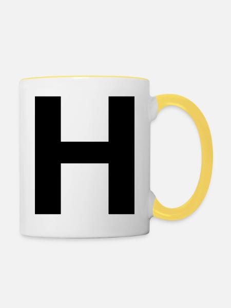 Kapital H - Tasse zweifarbig - Weiß/Gelb
