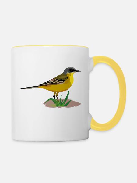 Nordische Schafstelze - Tasse zweifarbig - Weiß/Gelb