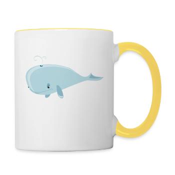 Wal - Tasse zweifarbig - Weiß/Gelb - Rechts