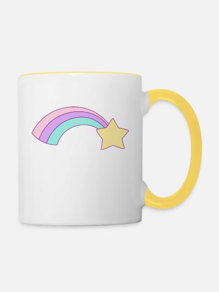 Regenbogen - Tasse zweifarbig - Weiß/Gelb