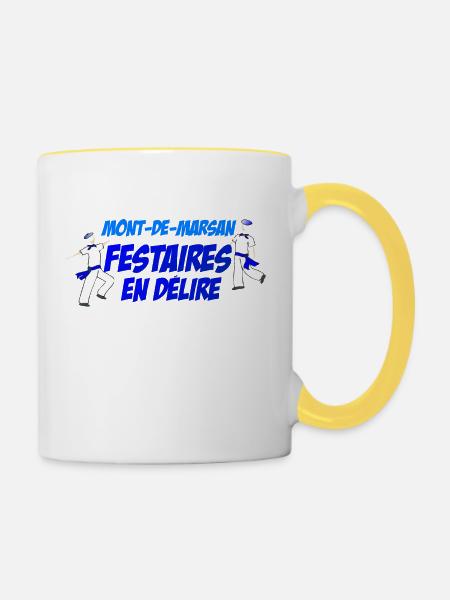 Freuden - Tasse zweifarbig - Weiß/Gelb