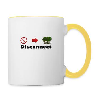couper - Mug contrasté - blanc/jaune - Droite