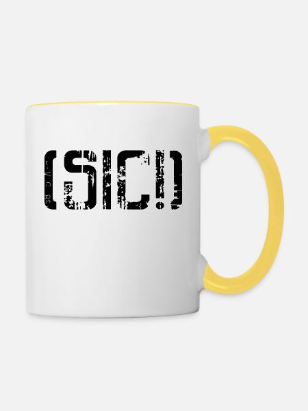 sic! Sick! Abgefahren - Tasse zweifarbig - Weiß/Gelb
