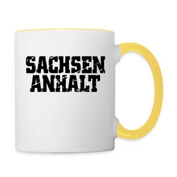 Sachsen - Anhalt - Tasse zweifarbig - Weiß/Gelb - Rechts