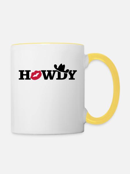 howdy (a, 2c) - Tasse zweifarbig - Weiß/Gelb