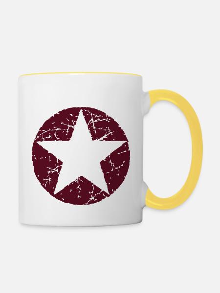 Star Stern 02 - Tasse zweifarbig - Weiß/Gelb