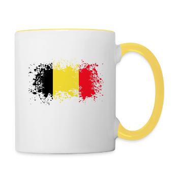 Belgique Belgium Idée cadeau - Mug contrasté - blanc/jaune - Droite