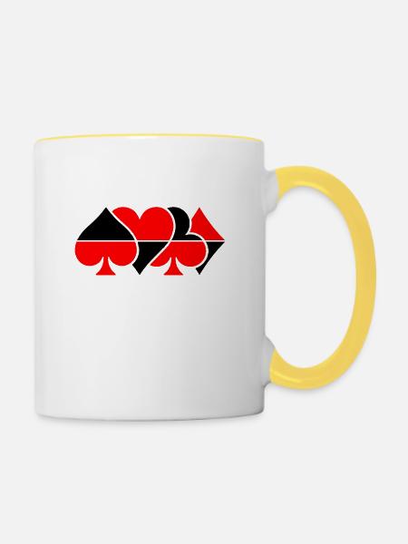 Komisch - Tasse zweifarbig - Weiß/Gelb