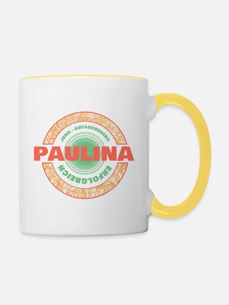 Paulina - Tasse zweifarbig - Weiß/Gelb