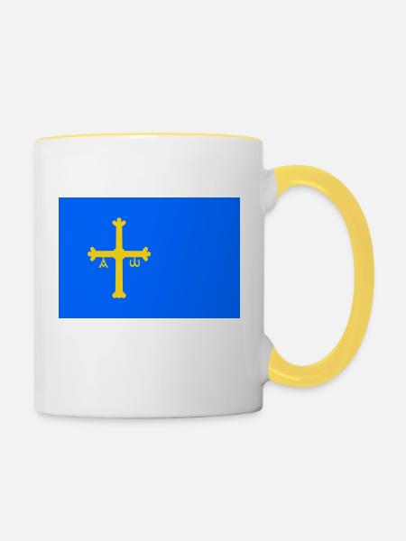 Asturien - Tasse zweifarbig - Weiß/Gelb
