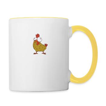Can't Hendl this österreichischer Dialekt Geschenk - Tasse zweifarbig - Weiß/Gelb - Rechts