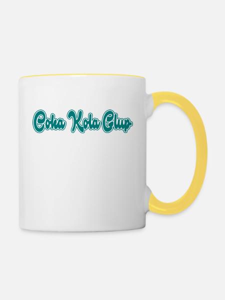 Coka Glup3 Schwanz - Tasse zweifarbig - Weiß/Gelb
