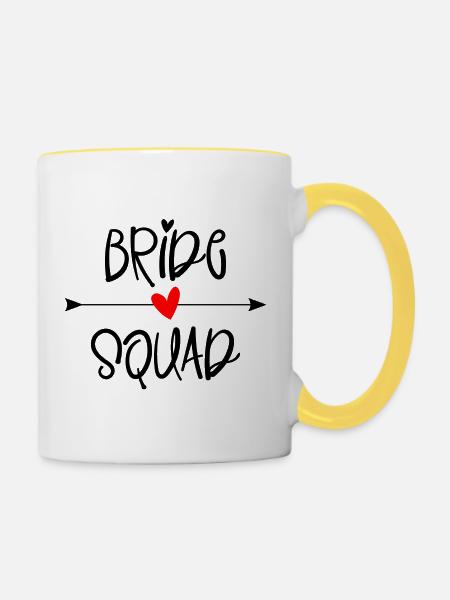 Bride Squad - Tasse zweifarbig - Weiß/Gelb