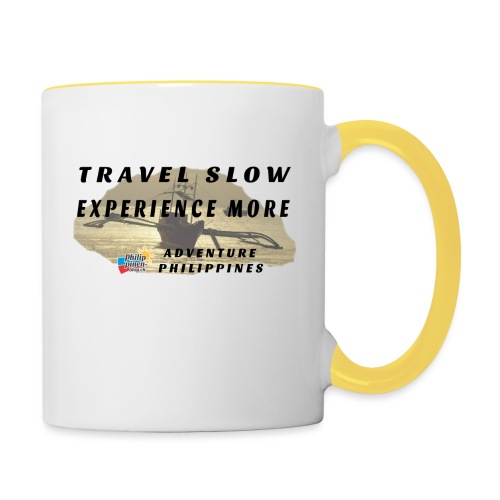 Travel slow Logo für helle Kleidung - Tasse zweifarbig