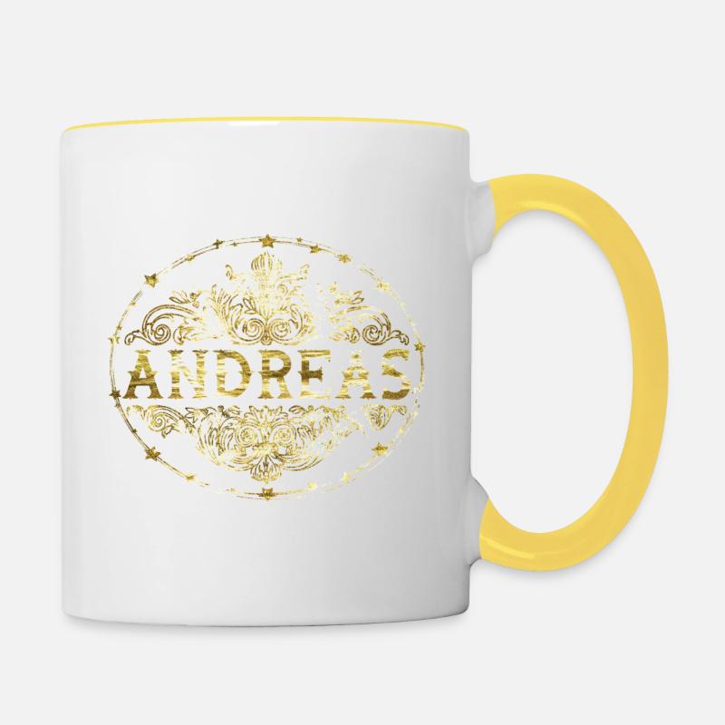 Andreas - Mug contrasté - blanc/jaune