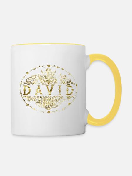 David - Tasse zweifarbig - Weiß/Gelb