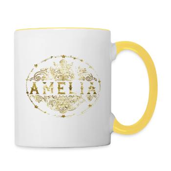 Amelia - Mug contrasté - blanc/jaune - Droite