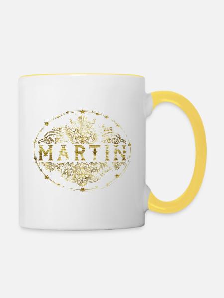 Martin - Tasse zweifarbig - Weiß/Gelb