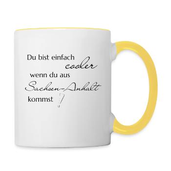 cooler Sachsen anhalt - Tasse zweifarbig - Weiß/Gelb - Rechts