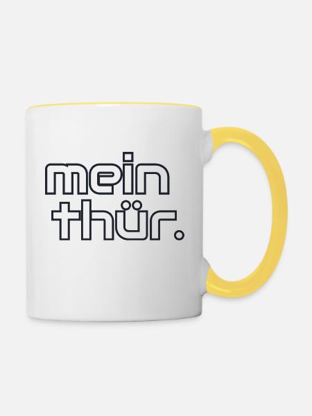mein Thüringen - Tasse zweifarbig - Weiß/Gelb