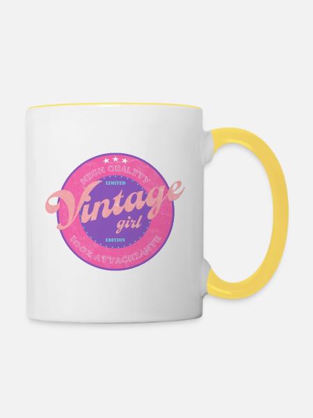 100% liebenswert - Tasse zweifarbig - Weiß/Gelb
