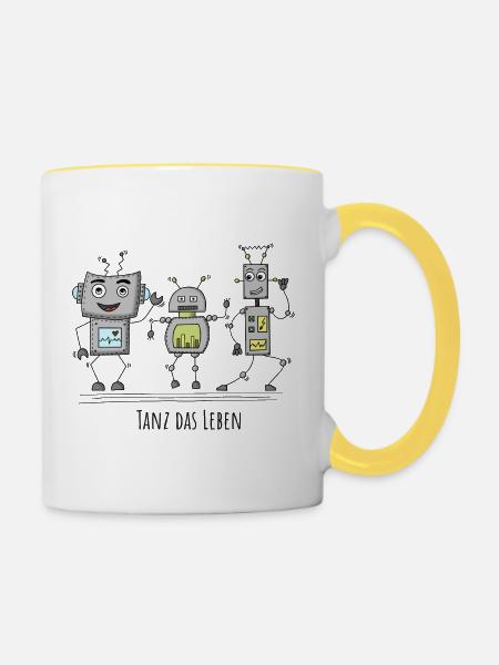 TANZ DAS LEBEN - Charlie & Friends - Tasse zweifarbig - Weiß/Gelb