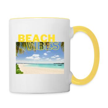 Beach 25 - Tasse zweifarbig - Weiß/Gelb - Rechts