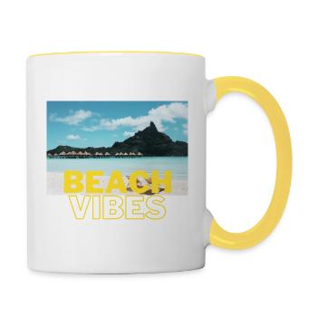 Beach 9 - Tasse zweifarbig - Weiß/Gelb - Rechts