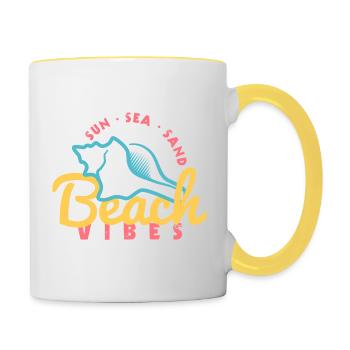 Beach Vibes - Contrasting Mug - white/yellow - Right
