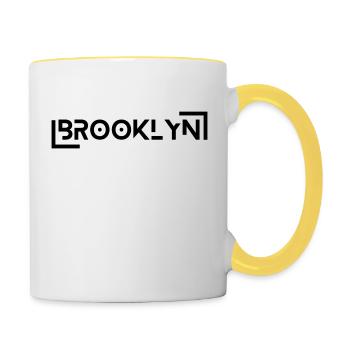 Future City Design - Brooklyn Black - Mug contrasté - blanc/jaune - Droite