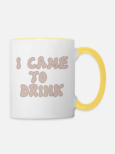 i came to drink - Tasse zweifarbig - Weiß/Gelb