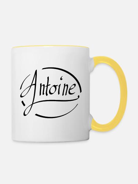 Anthony - Tasse zweifarbig - Weiß/Gelb
