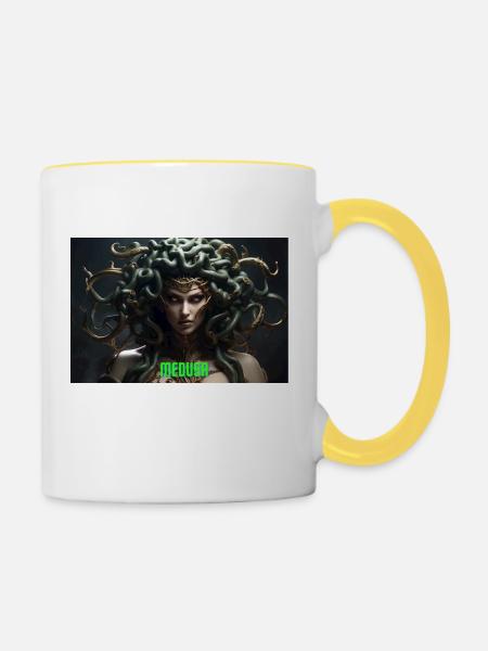 Medusa - Tasse zweifarbig - Weiß/Gelb