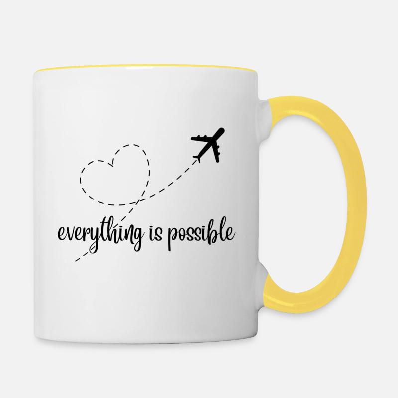 Everything is possible - Contrasting Mug - white/yellow