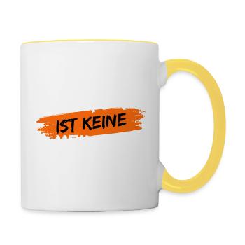 Hass ist keine Meinung Statement Demokratie - Tasse zweifarbig - Weiß/Gelb - Rechts