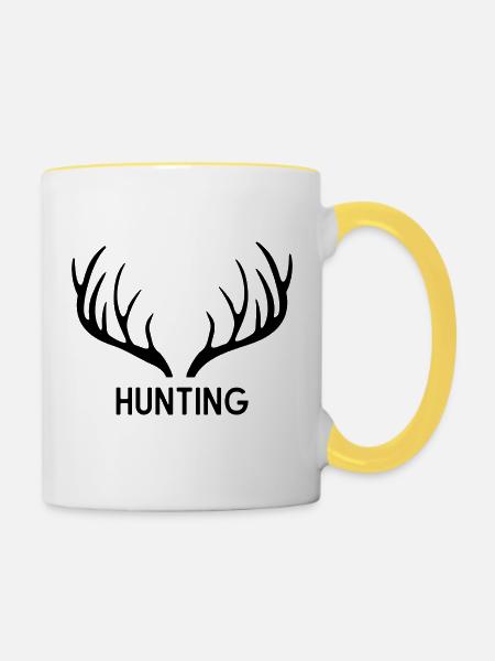 Hunting - Tasse zweifarbig - Weiß/Gelb