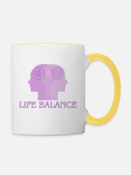Life balance - Tasse zweifarbig - Weiß/Gelb