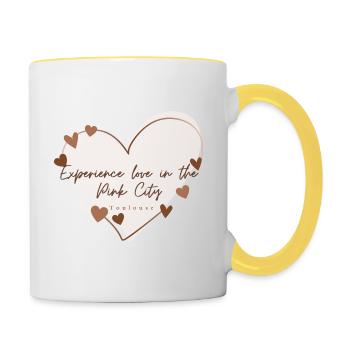 Ich liebe mit Herz Toulouse - Tasse zweifarbig - Weiß/Gelb - Rechts
