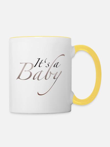 Baby - Tasse zweifarbig - Weiß/Gelb