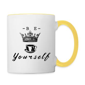 SEI DU SELBST - Tasse zweifarbig - Weiß/Gelb - Rechts