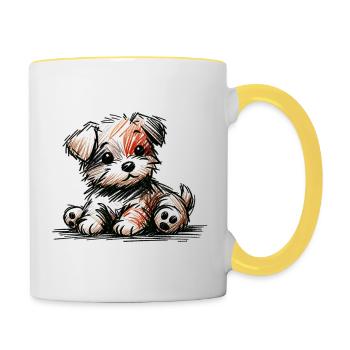 Puppy - Contrasting Mug - white/yellow - Right