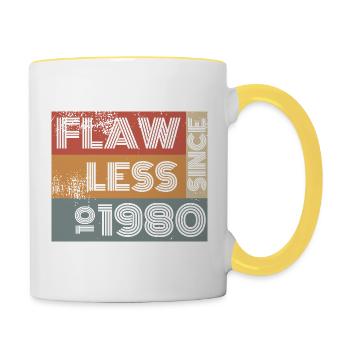 44. Birthday Flawless since 10/1980 - Contrasting Mug - white/yellow - Right