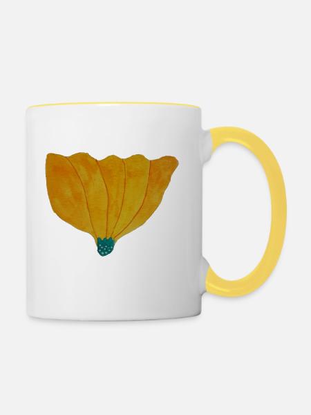 Riesenblume 1 - Tasse zweifarbig - Weiß/Gelb