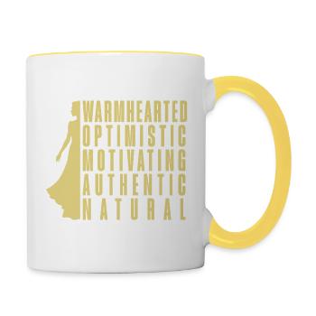 Femme merveilleuse - Mug contrasté - blanc/jaune - Droite