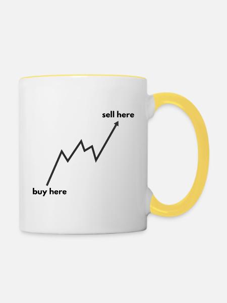 buy here - sell here - Tasse zweifarbig - Weiß/Gelb