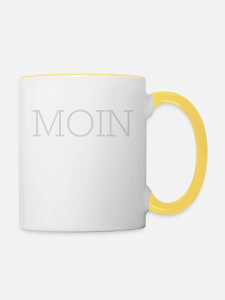 Moin - Tasse zweifarbig - Weiß/Gelb