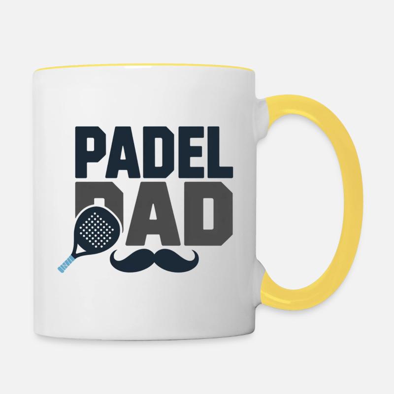 Padel Dad - Mug contrasté - blanc/jaune