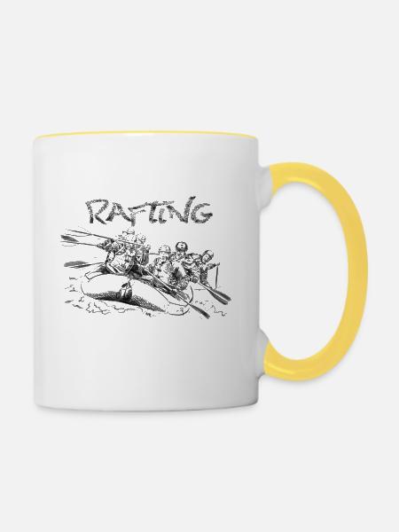 Rafting - Tasse zweifarbig - Weiß/Gelb