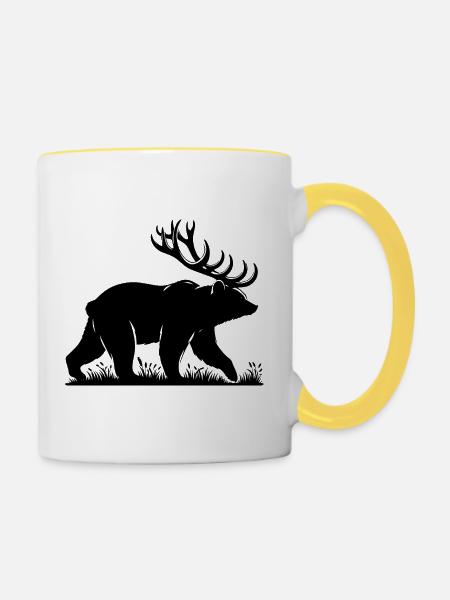Bier Bär Bär - Tasse zweifarbig - Weiß/Gelb