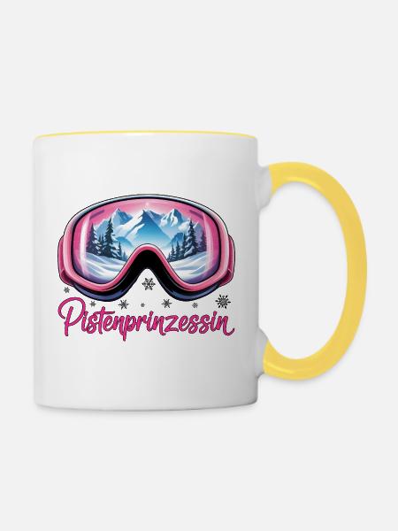 Pistenprinzessin - Tasse zweifarbig - Weiß/Gelb